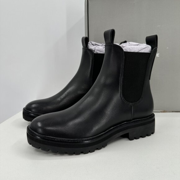 Everlane The Lug Chelsea Boot in Black sz 8.5 Women's Leather Ankle Chunky Sole - Picture 1 of 12